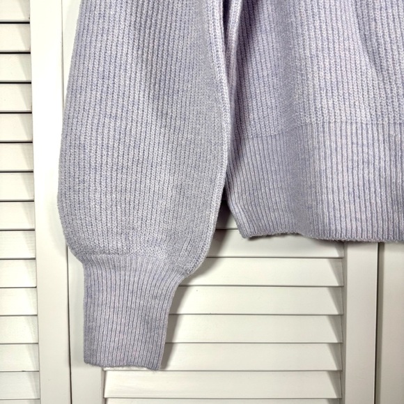 Madewell Melwood Square Neck Wool Blend Sweater in Coziest Yarn Lilac Small - Picture 6 of 10